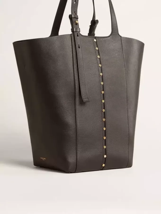 24/7 Bag North South i svart läder med justerbara handtag