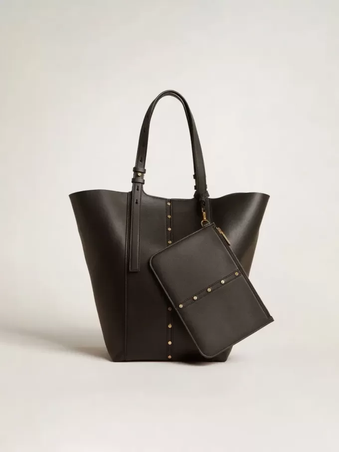 24/7 Bag North South i svart läder med justerbara handtag