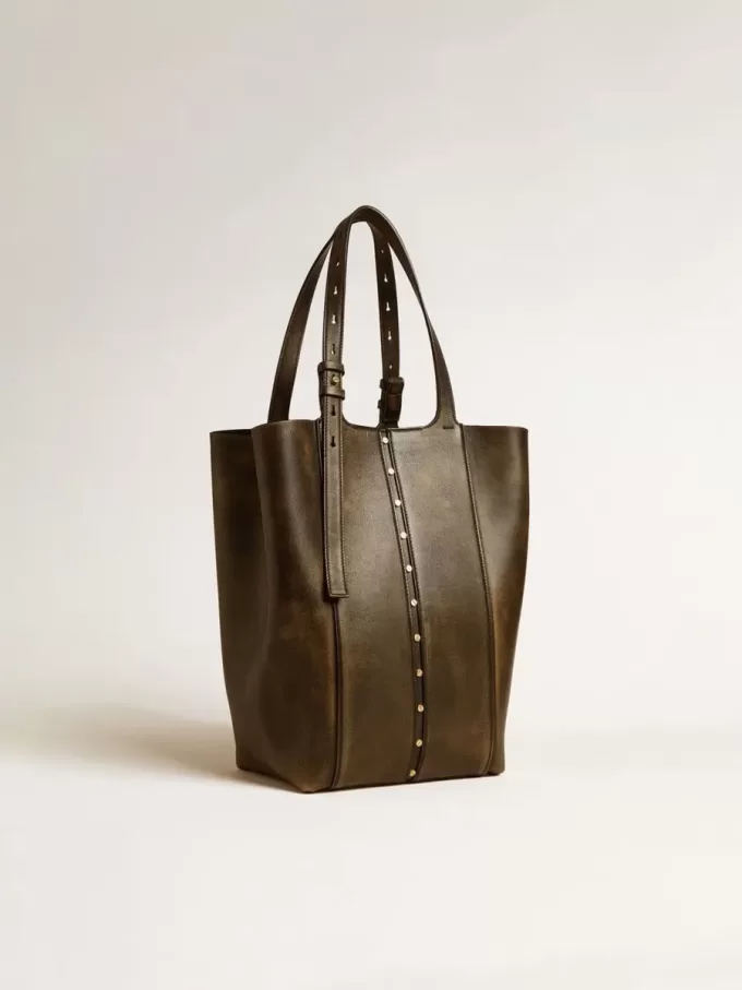 24/7 Bag North South i svart slitet läder med justerbara handtag