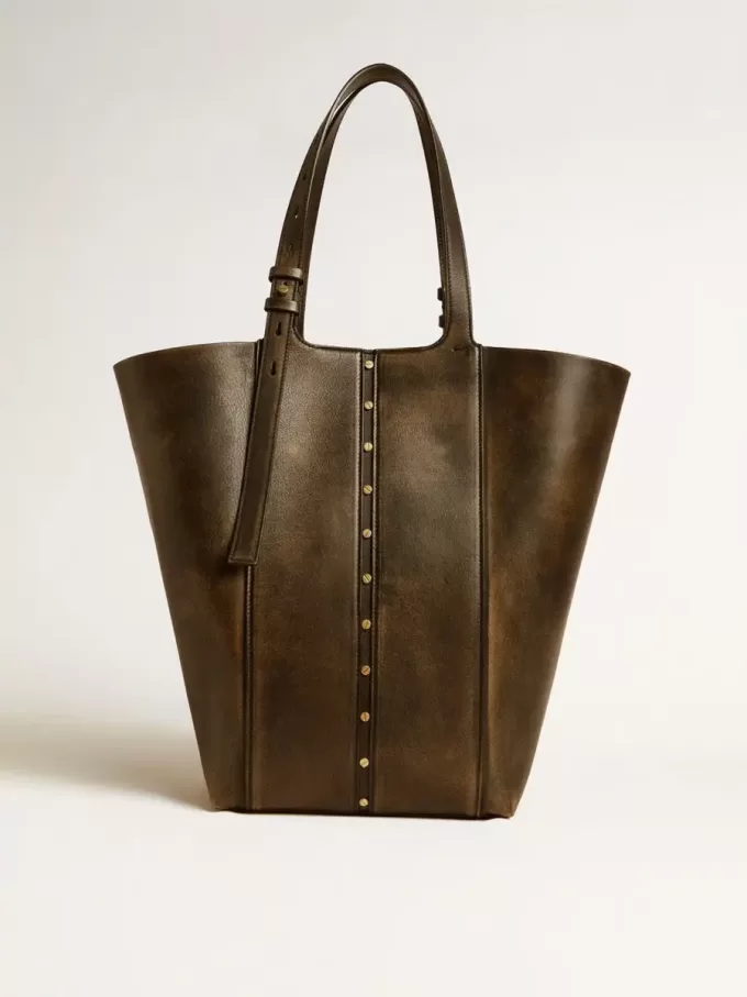 24/7 Bag North South i svart slitet läder med justerbara handtag