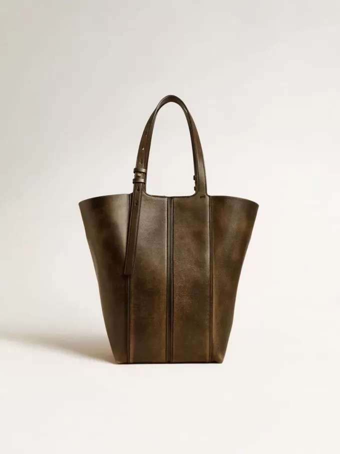 24/7 Bag North South i svart slitet läder med justerbara handtag