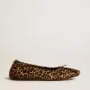 Amy ballerinaskor i beige ponnyläder med leopardmönster Amy ballerinaskor i beige ponnyläder med leopardmönster
