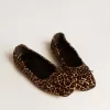 Amy ballerinaskor i beige ponnyläder med leopardmönster Amy ballerinaskor i beige ponnyläder med leopardmönster