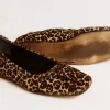 Amy ballerinaskor i beige ponnyläder med leopardmönster Amy ballerinaskor i beige ponnyläder med leopardmönster