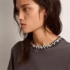 Antracitgrå T-shirt för dam med kristaller