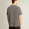 Antracitgrå T-shirt för herr med slitna detaljer