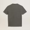 Antracitgrå T-shirt för herr med slitna detaljer