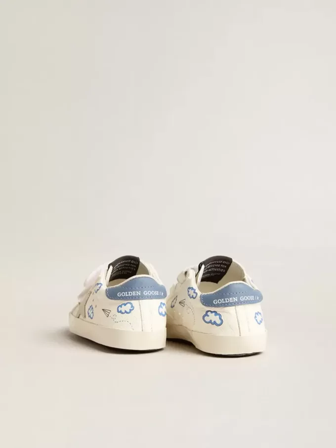 Baby Old School med stjärna i mocka och ljusblå läderflik på hälen Baby Old School med stjärna i mocka och ljusblå läderflik på hälen