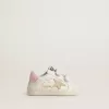 Baby School i nappa med rosa blommotiv och beige mockastjärna Baby School i nappa med rosa blommotiv och beige mockastjärna