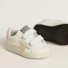 Baby School i nappa med rosa blommotiv och beige mockastjärna Baby School i nappa med rosa blommotiv och beige mockastjärna