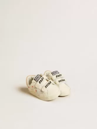 Baby School i nappaläder med rosa rosmotiv och vit mockastjärna