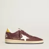 Ball Star för damer i chokladbrunt nubuck med läderstjärna och hälflik Ball Star för damer i chokladbrunt nubuck med läderstjärna och hälflik