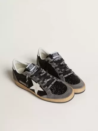 Ball Star för damer i glitter med läderstjärna och metallisk läderflik på hälen