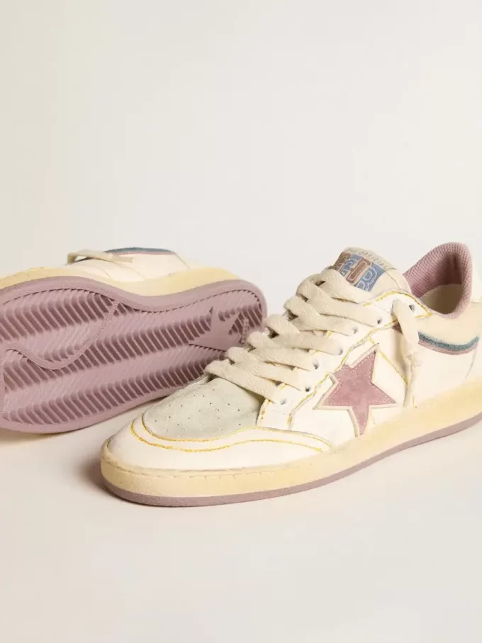 Ball Star för damer i nappaläder med lila TPU-stjärna och läderflik på hälen Ball Star för damer i nappaläder med lila TPU-stjärna och läderflik på hälen
