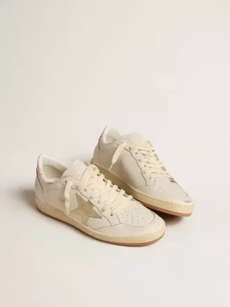 Ball Star för damer med guldfolierad läderstjärna och rosa läderflik på hälen