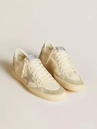 Ball Star för damer med silverfärgad Swarovski-mikrokristallstjärna och metallisk silverfärgad läderflik på hälen.