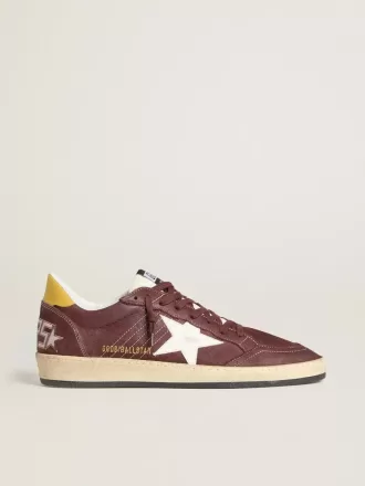 Ball Star för herr i chokladbrunt nubuck med läderstjärna och hälflik