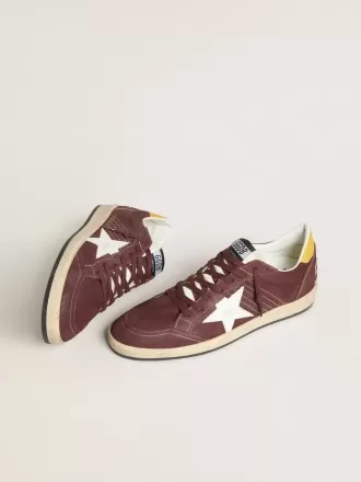 Ball Star för herr i chokladbrunt nubuck med läderstjärna och hälflik