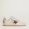 Ball Star för herr i nubuck med krokodilmönster och burgundyfärgad mockastjärna Ball Star för herr i nubuck med krokodilmönster och burgundyfärgad mockastjärna