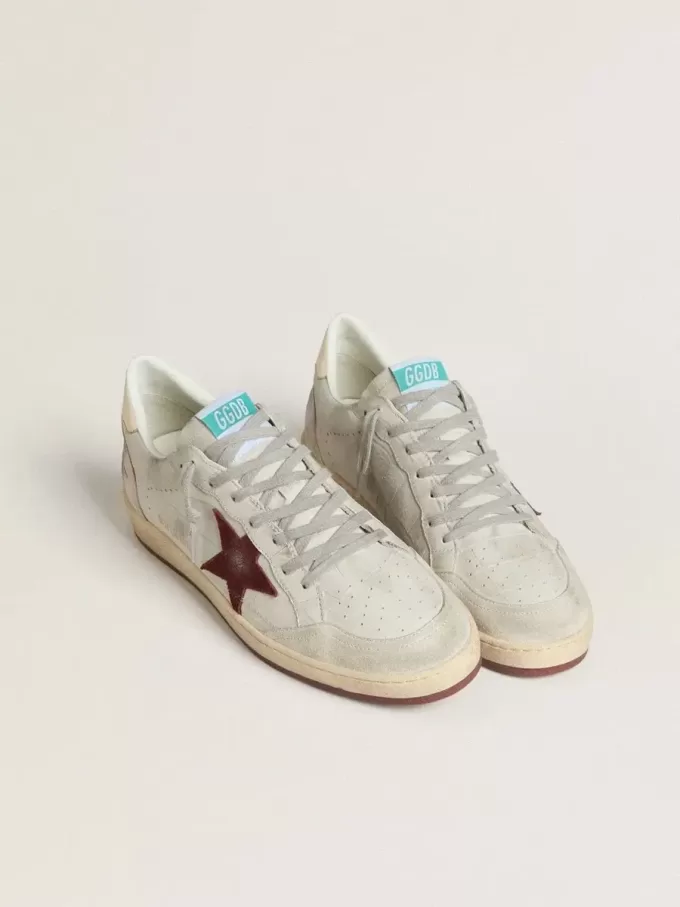 Ball Star för herr i nubuck med krokodilmönster och burgundyfärgad mockastjärna Ball Star för herr i nubuck med krokodilmönster och burgundyfärgad mockastjärna