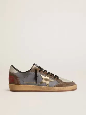 Ball Star för herr i nubuck och mocka med guldmetallisk stjärna Ball Star för herr i nubuck och mocka med guldmetallisk stjärna