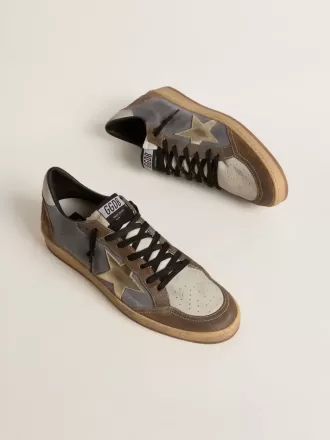 Ball Star för herr i nubuck och mocka med guldmetallisk stjärna Ball Star för herr i nubuck och mocka med guldmetallisk stjärna