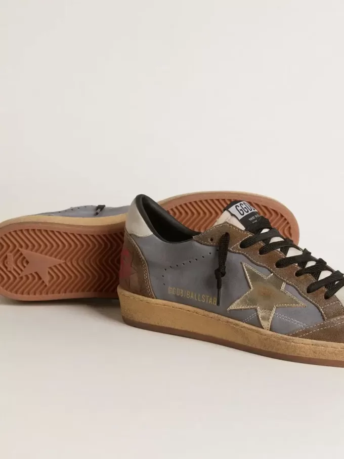 Ball Star för herr i nubuck och mocka med guldmetallisk stjärna Ball Star för herr i nubuck och mocka med guldmetallisk stjärna