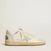 Ball Star i nylon och läder med rosa och ljusblå stjärna och beige hälflik Ball Star i nylon och läder med rosa och ljusblå stjärna och beige hälflik