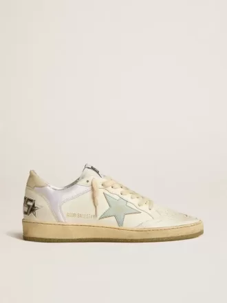 Ball Star i nylon och läder med rosa och ljusblå stjärna och beige hälflik