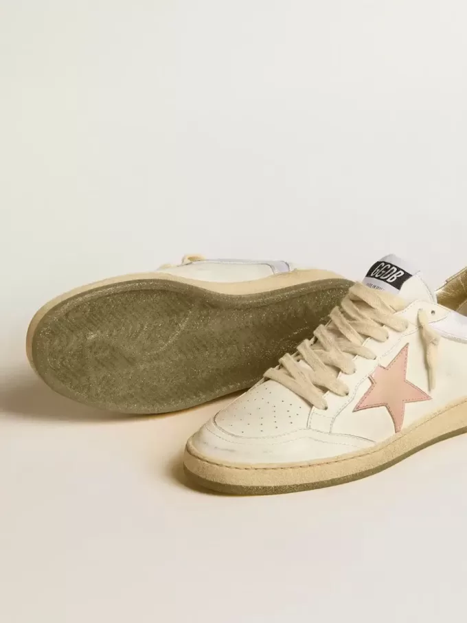 Ball Star i nylon och läder med rosa och ljusblå stjärna och beige hälflik Ball Star i nylon och läder med rosa och ljusblå stjärna och beige hälflik