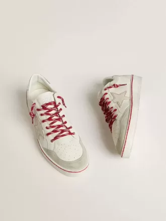 Ball Star LTD CNY för damer i vitt läder med sliten effekt