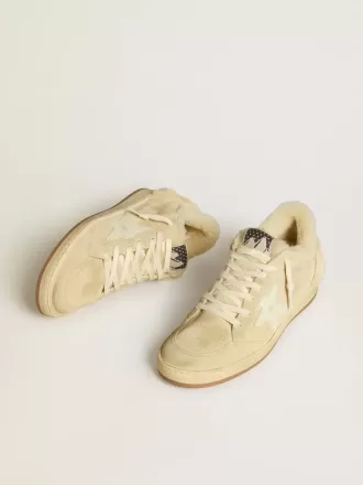 Ball Star LTD för dam i mocka och shearling med vit stjärna i lackläder