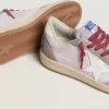 Ball Star LTD för damer i lila nylon med vit läderstjärna och insatser i mocka Ball Star LTD för damer i lila nylon med vit läderstjärna och insatser i mocka