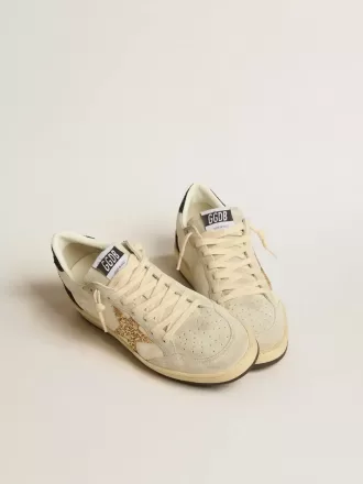Ball Star LTD för damer i nappa och mocka med glitterstjärna och svart hälflik
