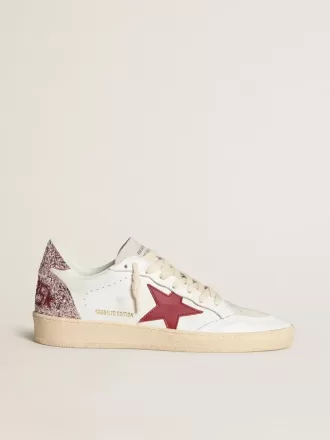 Ball Star LTD för damer med röd läderstjärna och rosa glitterklackflik