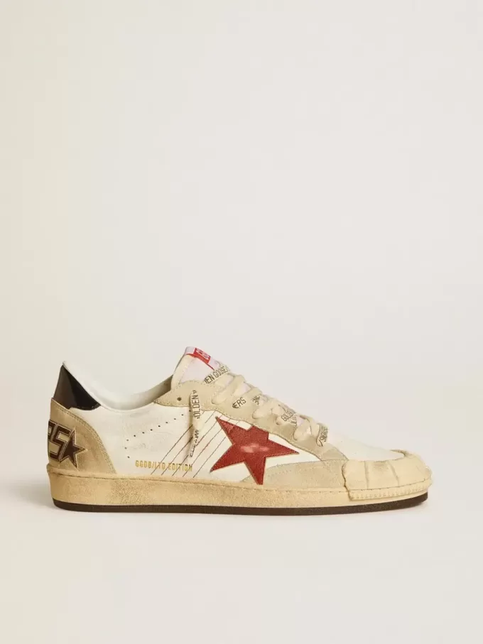 Ball Star LTD för herr i nappaläder med röd läderstjärna och läderflik på hälen Ball Star LTD för herr i nappaläder med röd läderstjärna och läderflik på hälen