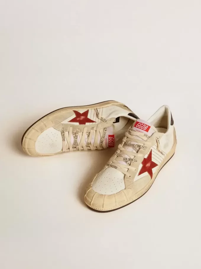 Ball Star LTD för herr i nappaläder med röd läderstjärna och läderflik på hälen Ball Star LTD för herr i nappaläder med röd läderstjärna och läderflik på hälen