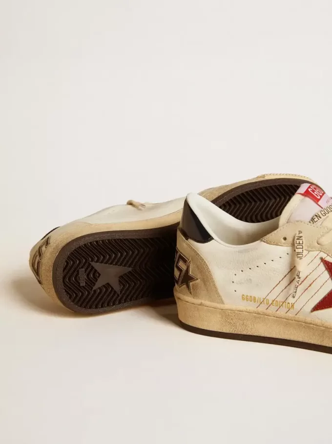 Ball Star LTD för herr i nappaläder med röd läderstjärna och läderflik på hälen Ball Star LTD för herr i nappaläder med röd läderstjärna och läderflik på hälen