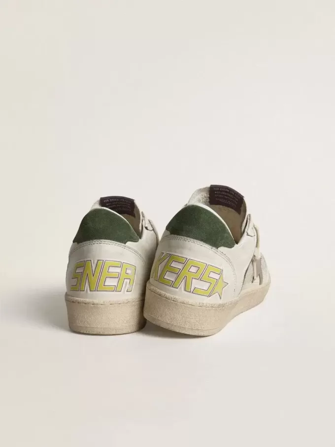Ball Star LTD i mesh och nappaläder med grå läderstjärna och grön mockahälflik Ball Star LTD i mesh och nappaläder med grå läderstjärna och grön mockahälflik