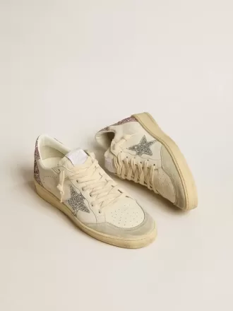 Ball Star med silverglittrande stjärna och rosa glittrande hälflik