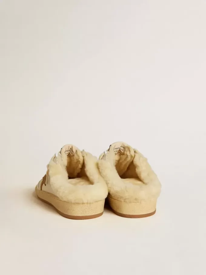 Ball Star Sabots i läder med mocka-stjärna och beige shearlingfoder