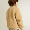 Beige bomberjacka i fleece för barn