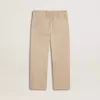 Beige bomullsbyxor för flickor med broderi Beige bomullsbyxor för flickor med broderi