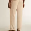 Beige chinos för herr med sliten look