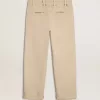 Beige chinos för herr med sliten look