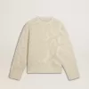 Beige CNY-tröja med mönster för damer Beige CNY-tröja med mönster för damer
