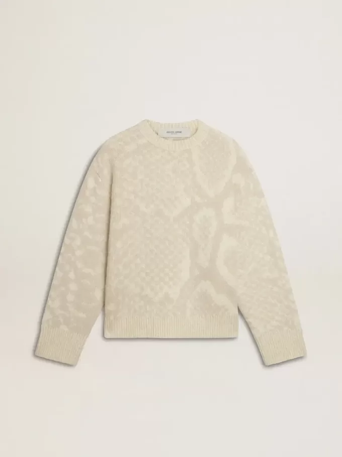 Beige CNY-tröja med mönster för damer Beige CNY-tröja med mönster för damer