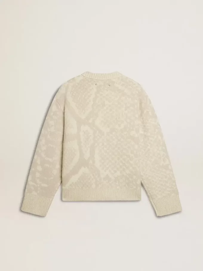 Beige CNY-tröja med mönster för damer Beige CNY-tröja med mönster för damer