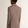 Beige dubbelknäppt blazer i ullblandning för herr Beige dubbelknäppt blazer i ullblandning för herr