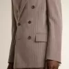 Beige dubbelknäppt blazer i ullblandning för herr Beige dubbelknäppt blazer i ullblandning för herr